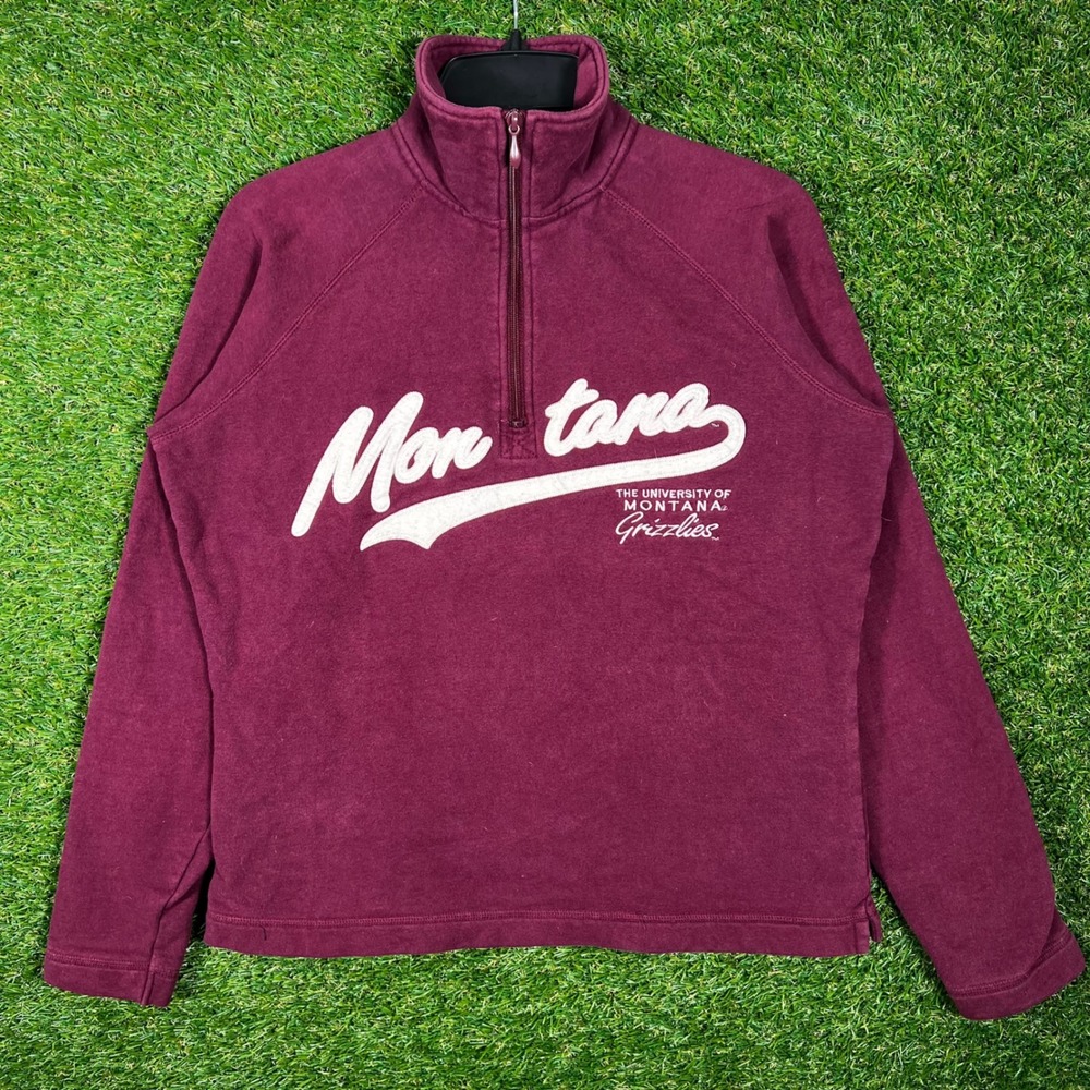 Jansport University of Montana Grizzlies Quarter‎ Zip Sweatshirt Mens Medium